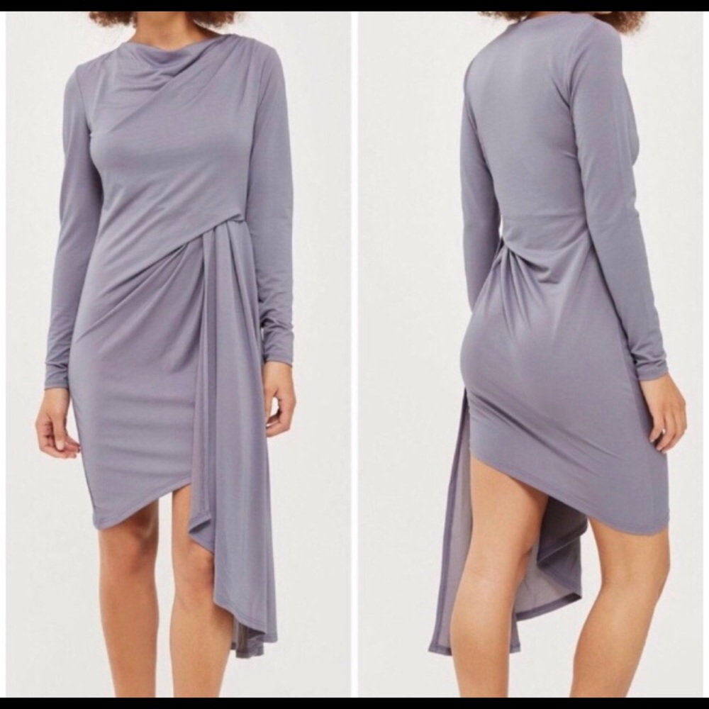 Topshop Crepe Drape Mini Wrap Dress